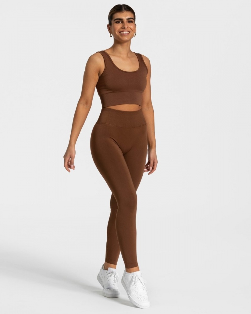 Chocolate Teveo Sensation Women's Leggings | UK-VOIA24637