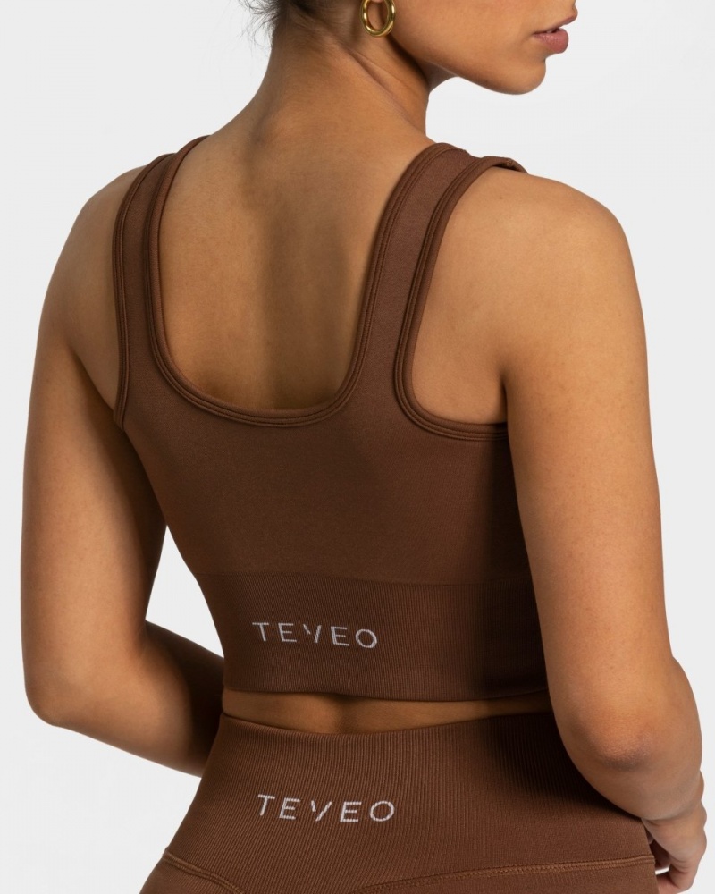 Chocolate Teveo Sensation Women's Sports Bra | UK-MSCL70486