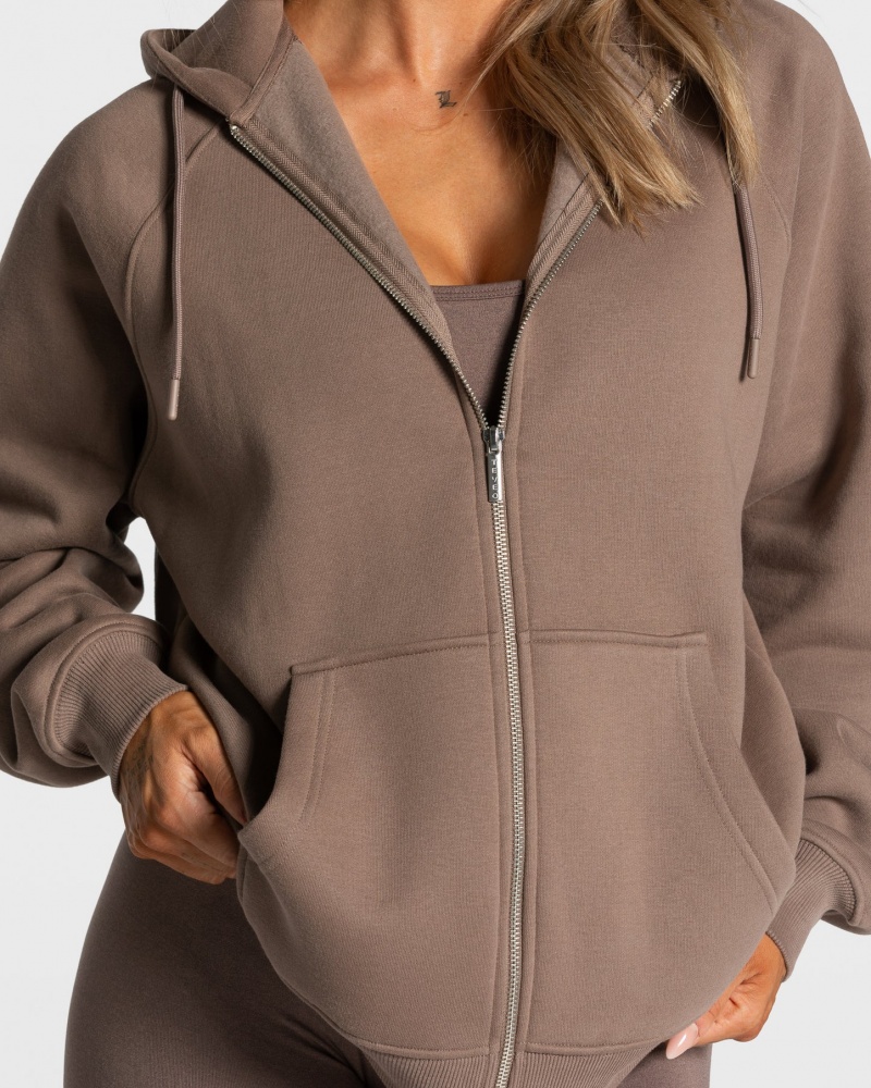 Coffee Teveo Statement Oversized Women's Jacket | UK-OUTH37618