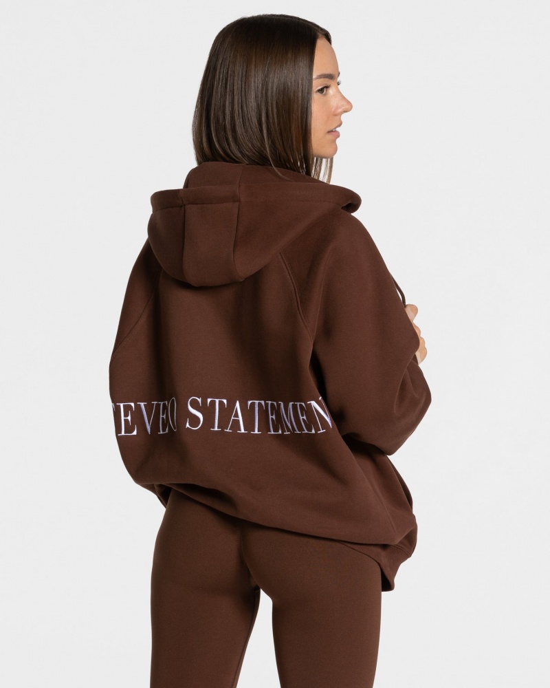 Coffee Teveo Statement Oversized Women's Jacket | UK-OXLY94768