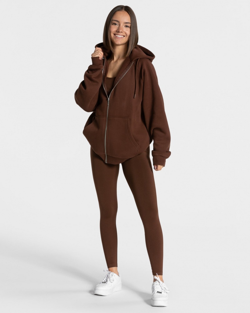 Coffee Teveo Statement Oversized Women's Jacket | UK-OXLY94768