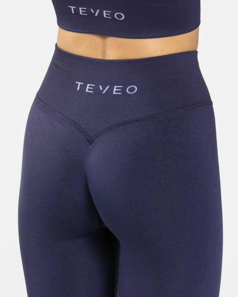 Dark Blue Teveo Sensation Women's Leggings | UK-DXVN08263