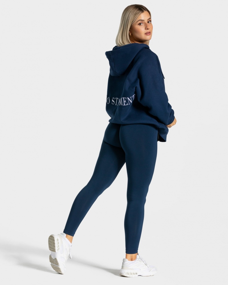 Dark Blue Teveo Statement Oversized Women's Jacket | UK-ZFDP37180