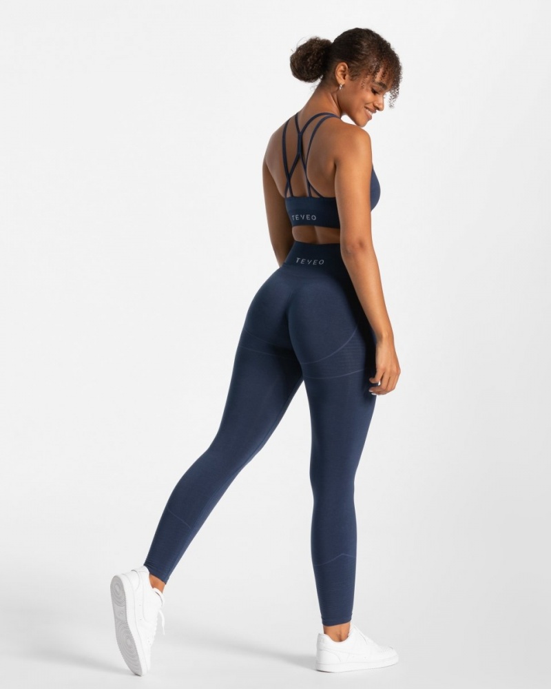 Dark Blue Teveo True Women's Leggings | UK-LHVA61879