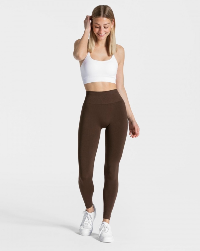 Dark Brown Teveo Classy Women's Leggings | UK-QTHR25937