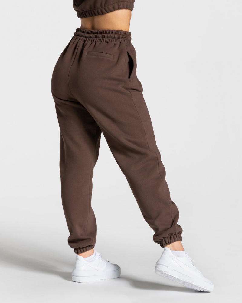 Dark Brown Teveo College Oversized Women's Leggings | UK-CFHD67591