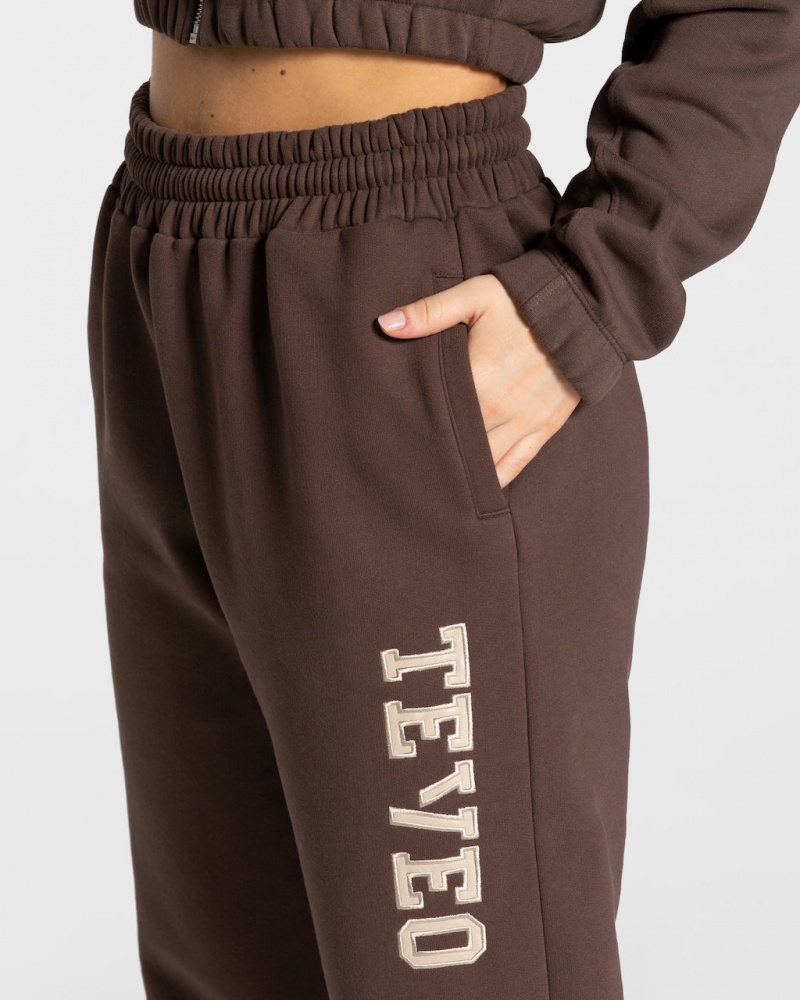 Dark Brown Teveo College Oversized Women's Leggings | UK-CFHD67591