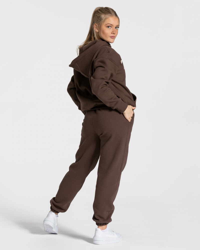 Dark Brown Teveo College Oversized Women's Leggings | UK-CFHD67591