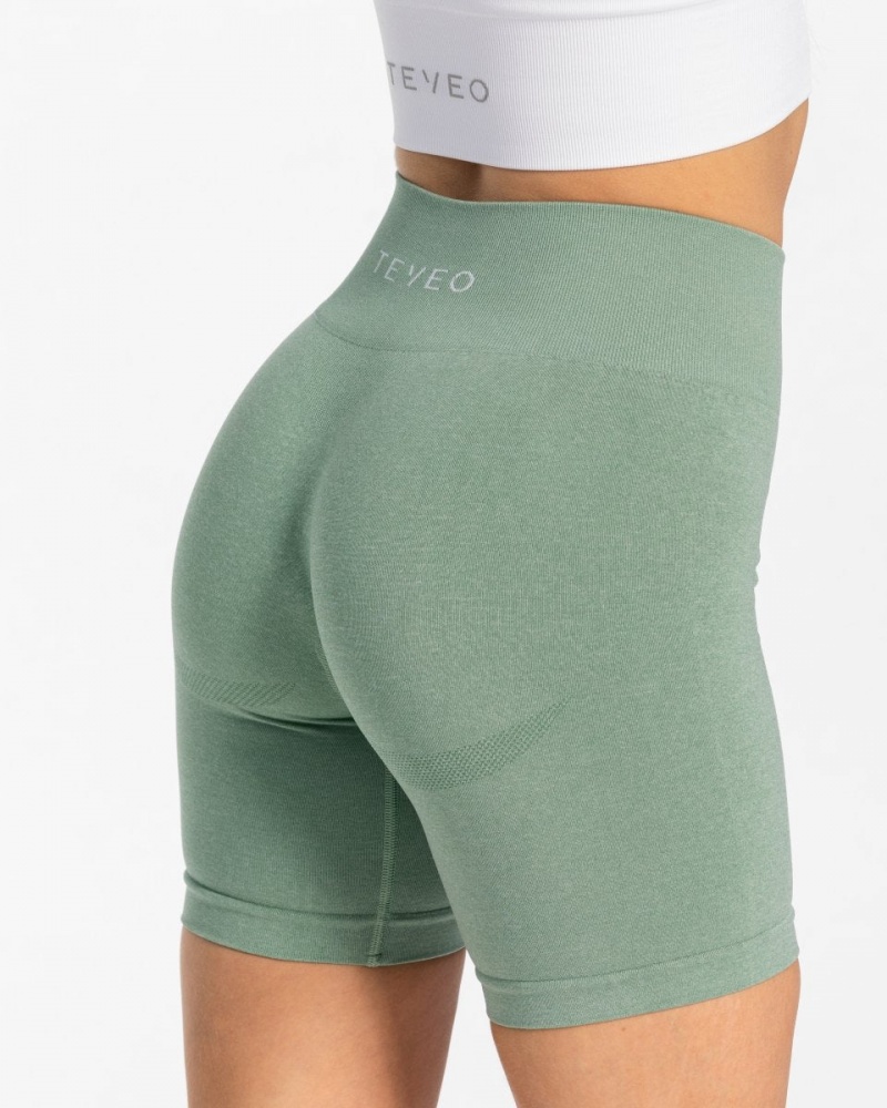 Dark Green Teveo Classy Women's Shorts | UK-PRSW08546