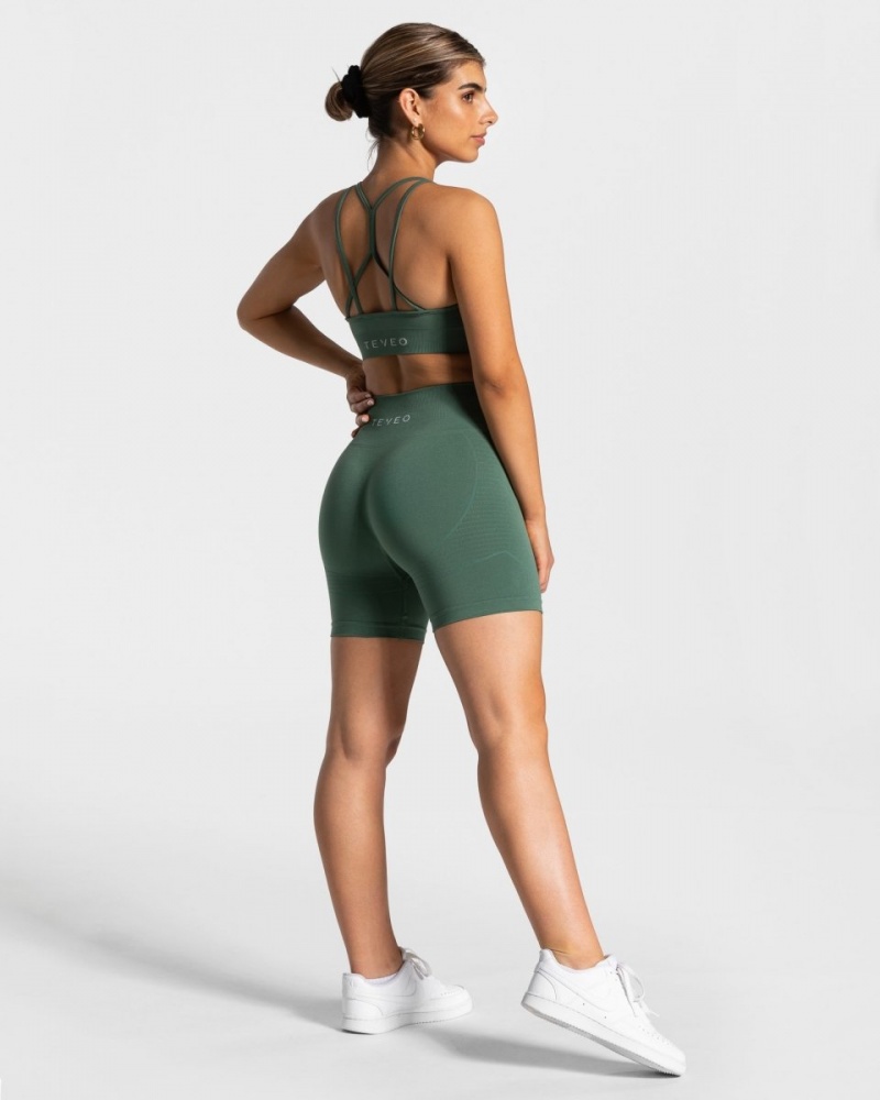 Dark Green Teveo True Women's Shorts | UK-EBUR85947