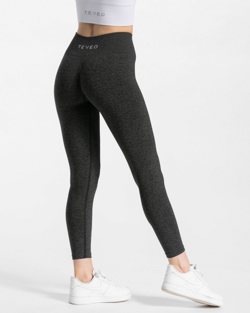 Dark Grey Teveo Timeless Scrunch Women's Leggings | UK-YCQR75130