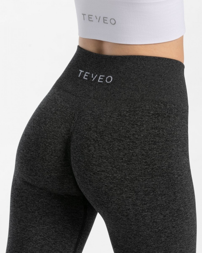 Dark Grey Teveo Timeless Scrunch Women's Leggings | UK-YCQR75130