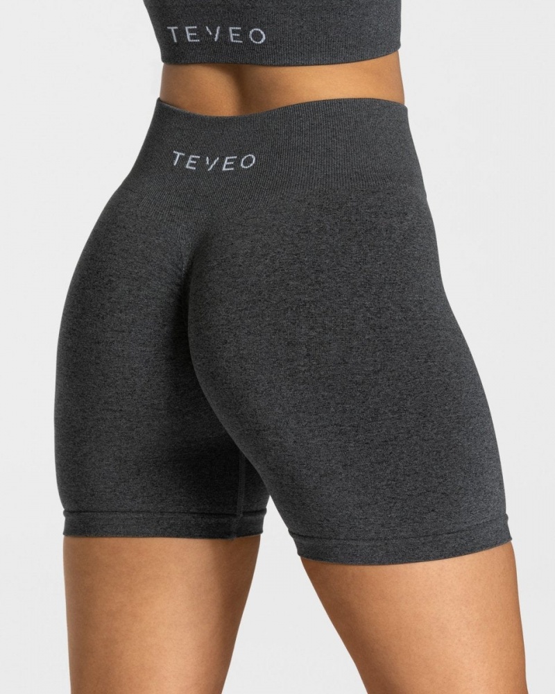 Dark Grey Teveo Timeless Scrunch Women's Shorts | UK-NZQH15763