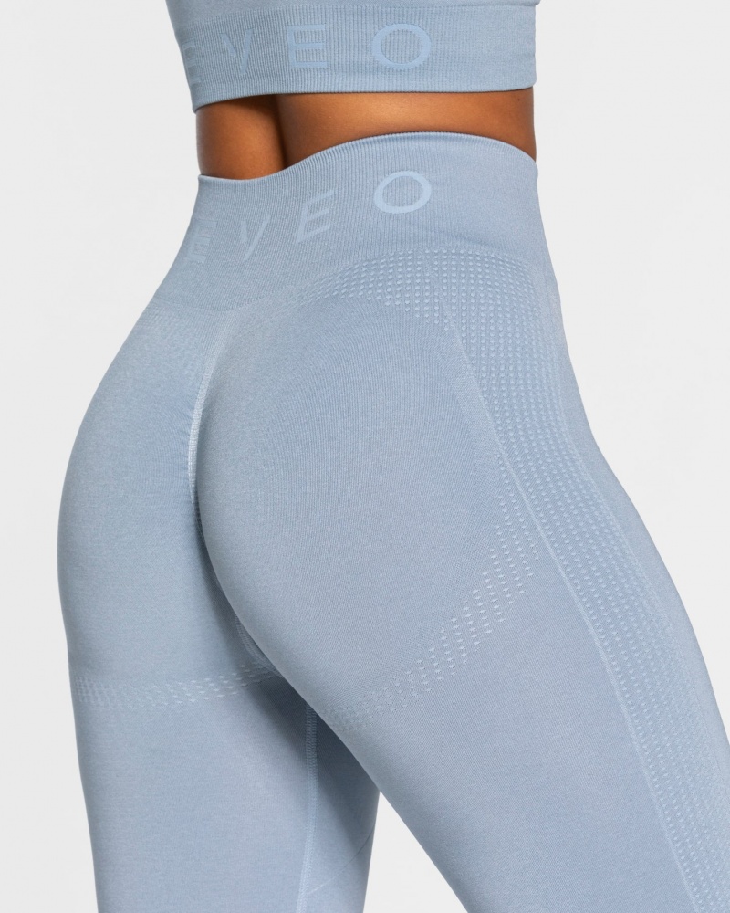 Grey Blue Teveo Focus Scrunch Women's Leggings | UK-XDWK97201