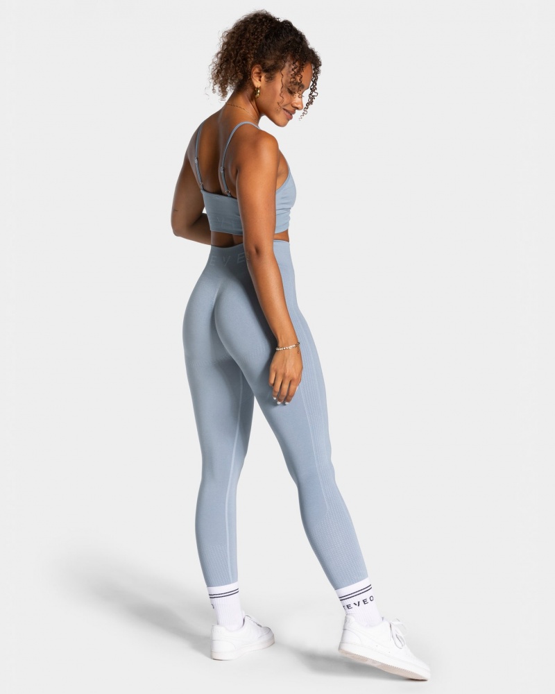 Grey Blue Teveo Focus Scrunch Women's Leggings | UK-XDWK97201