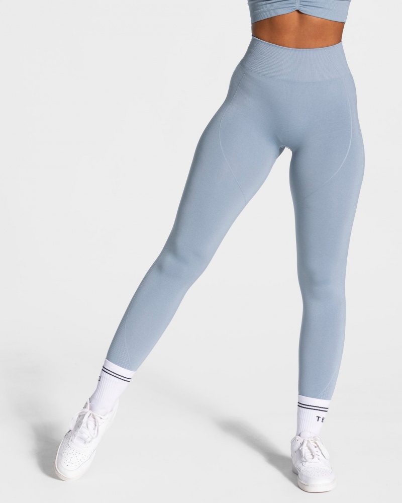 Grey Blue Teveo Focus Scrunch Women\'s Leggings | UK-XDWK97201