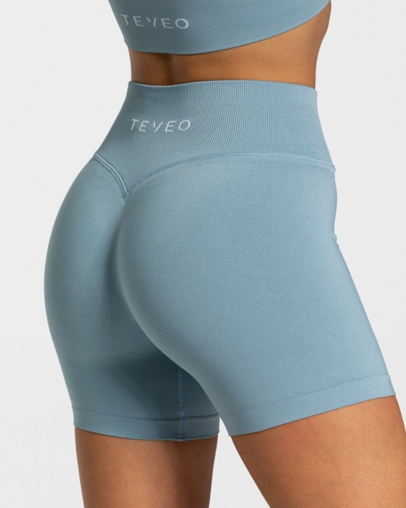 Grey Blue Teveo Sensation Mini Women's Shorts | UK-PQHY36891