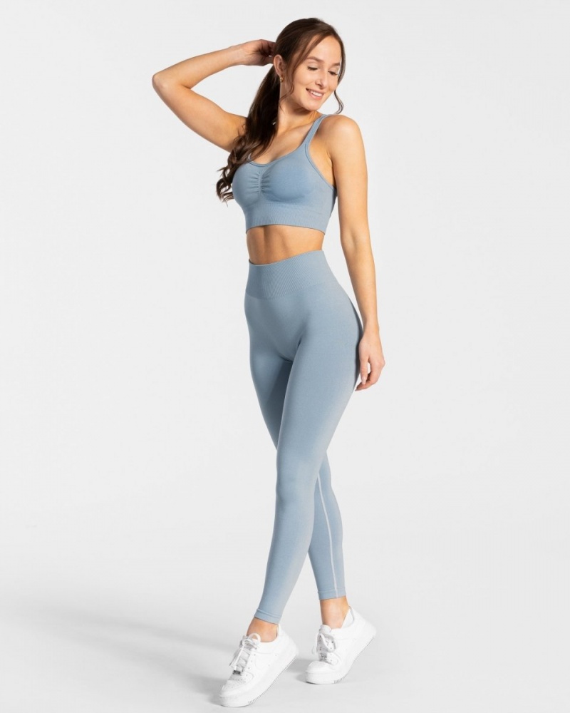 Grey Blue Teveo Timeless Scrunch Women's Leggings | UK-AMVS14537