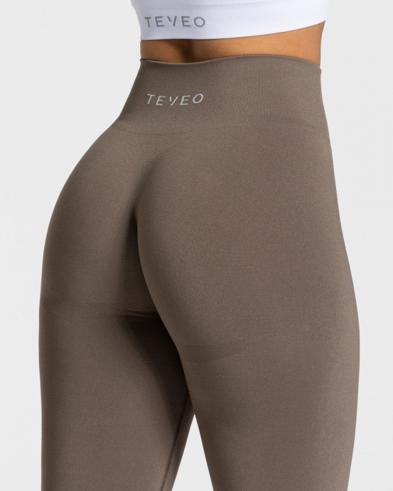 Grey Brown Teveo Classy Women's Leggings | UK-AHUR62439