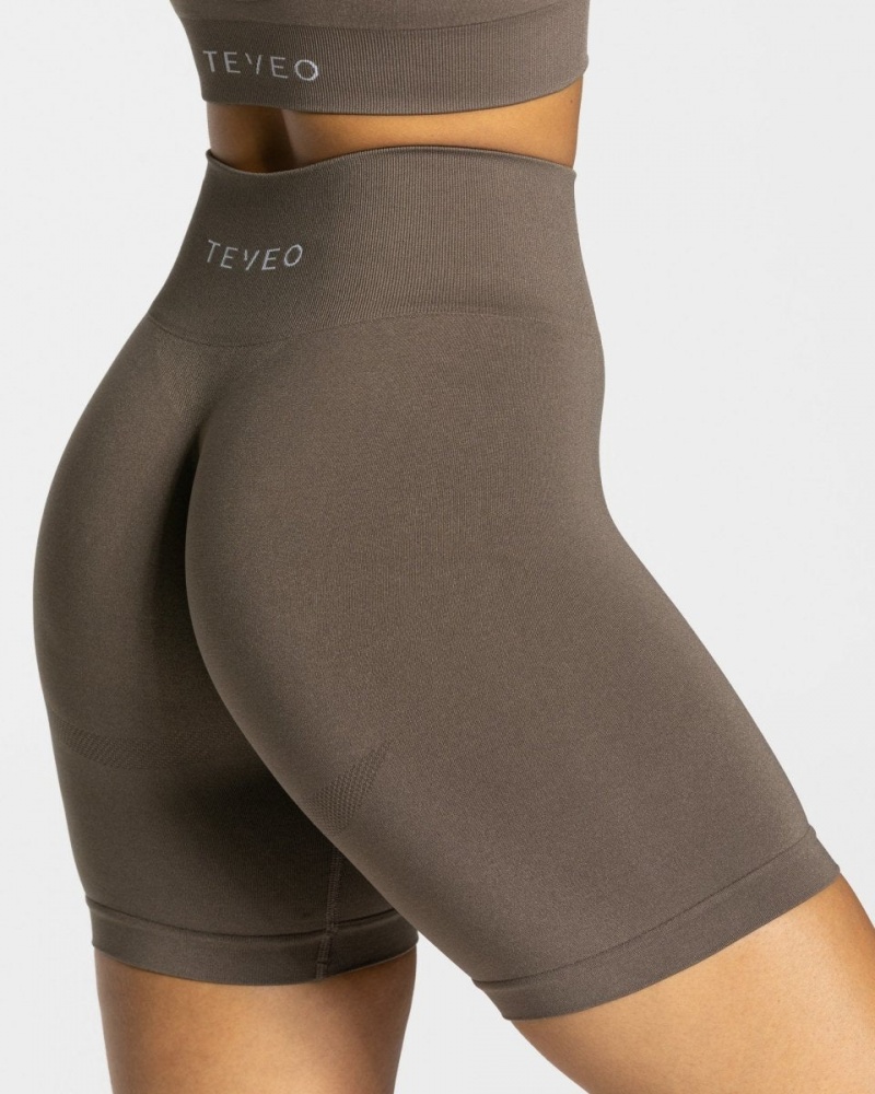 Grey Brown Teveo Classy Women's Shorts | UK-WYDH19730