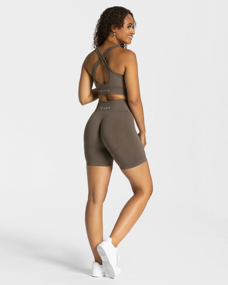 Grey Brown Teveo Classy Women's Shorts | UK-WYDH19730