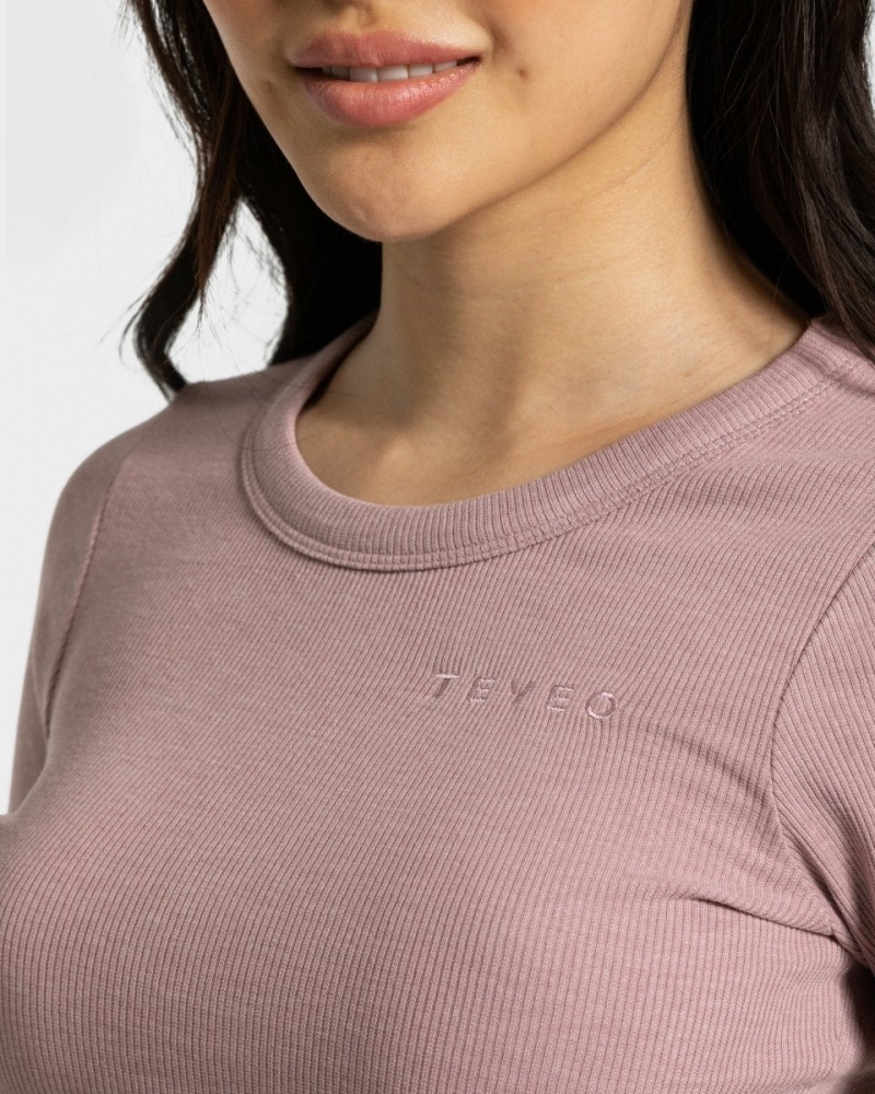 Grey Pink Teveo Lounge Women's T-Shirt | UK-SYXR18693