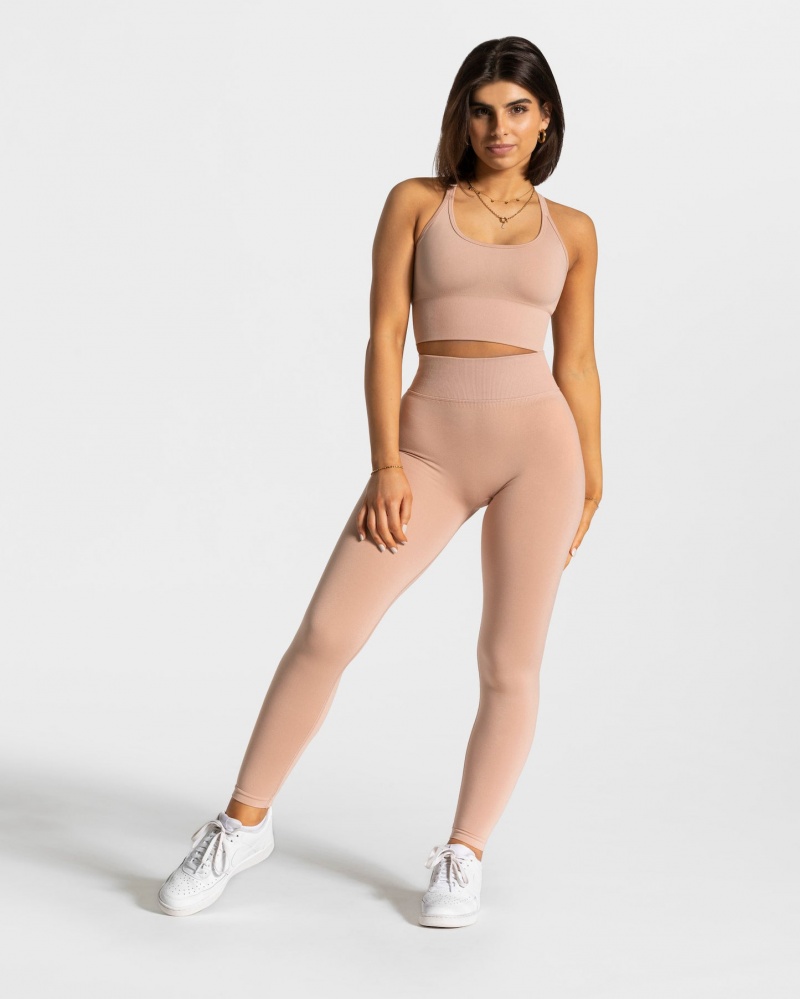 Grey Pink Teveo Statement Scrunch Women's Leggings | UK-DLUN84175