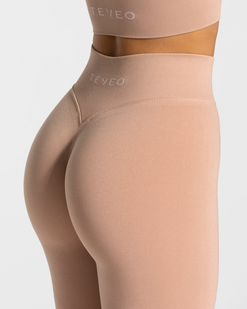 Grey Pink Teveo Statement Scrunch Women's Leggings | UK-DLUN84175