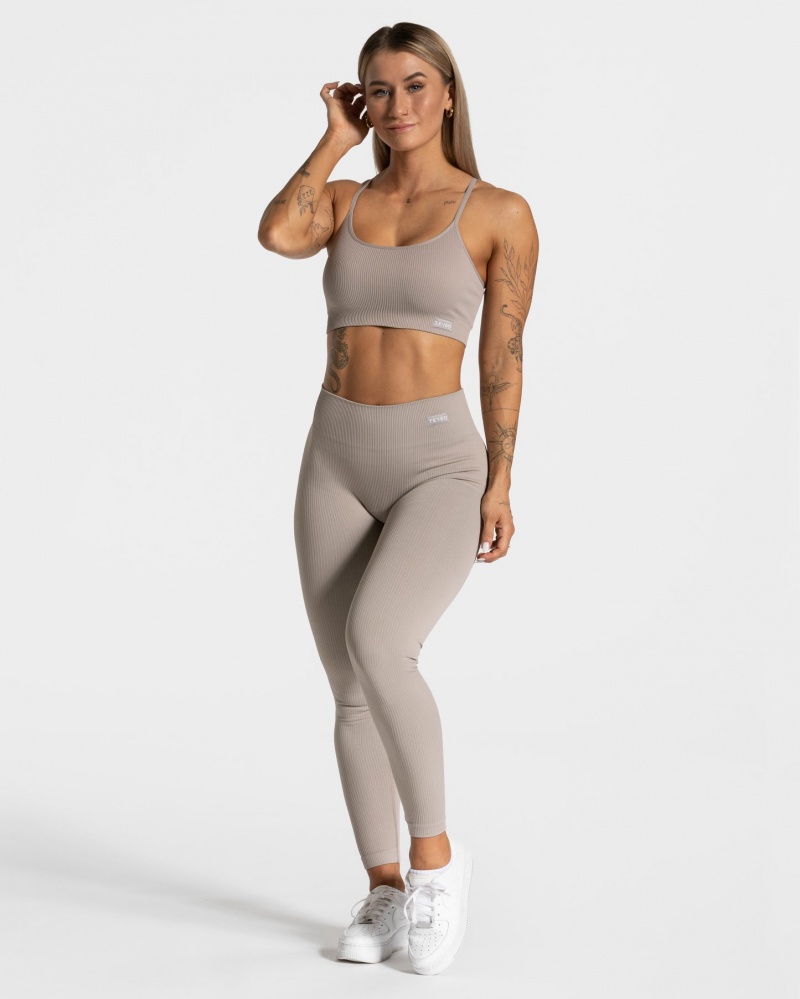 Grey Teveo Elegant Women's Sports Bra | UK-TOEC15360