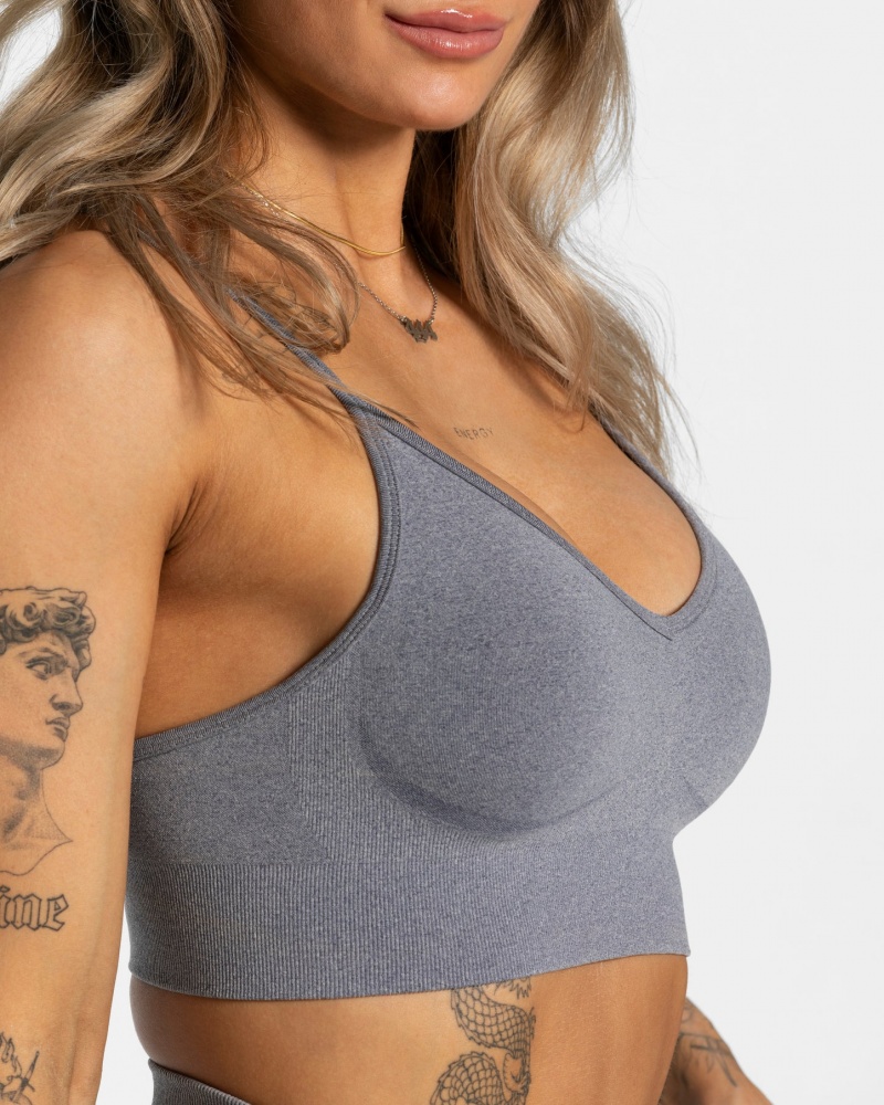 Grey Teveo Evolution V2 Women's Sports Bra | UK-AXQD09483