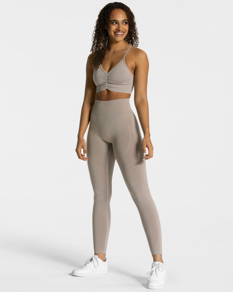 Grey Teveo Focus Scrunch Women's Leggings | UK-QSTE92603