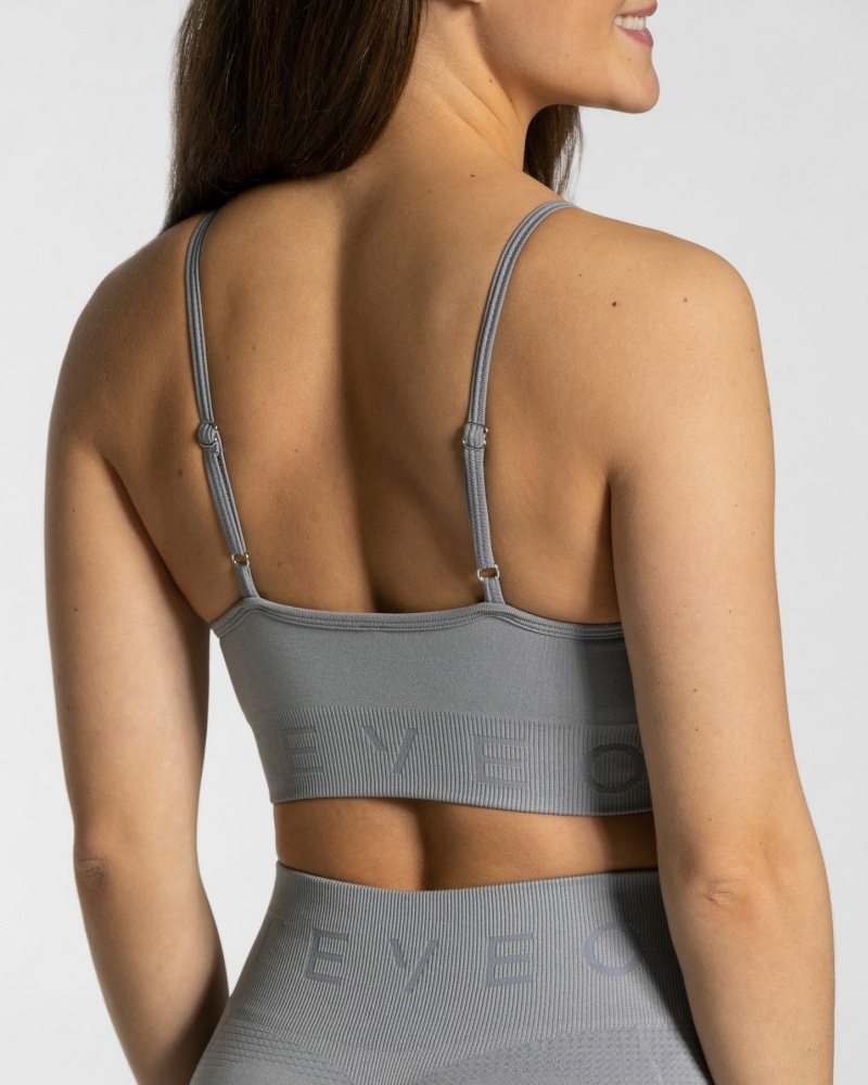 Grey Teveo Focus Women's Sports Bra | UK-CQHK19584