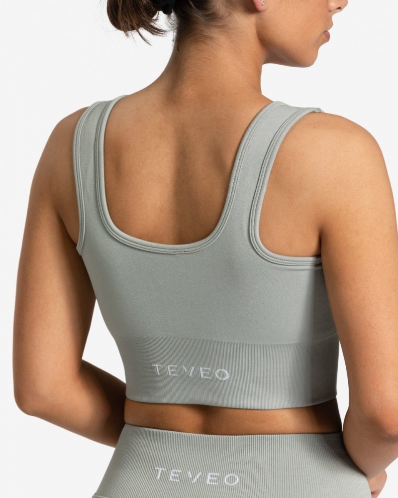 Grey Teveo Sensation Women's Sports Bra | UK-XNMU06298