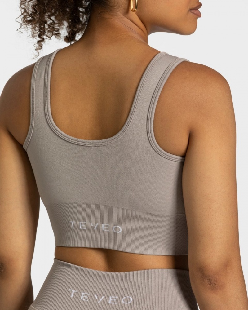 Grey Teveo Sensation Women's Sports Bra | UK-OWSX09653