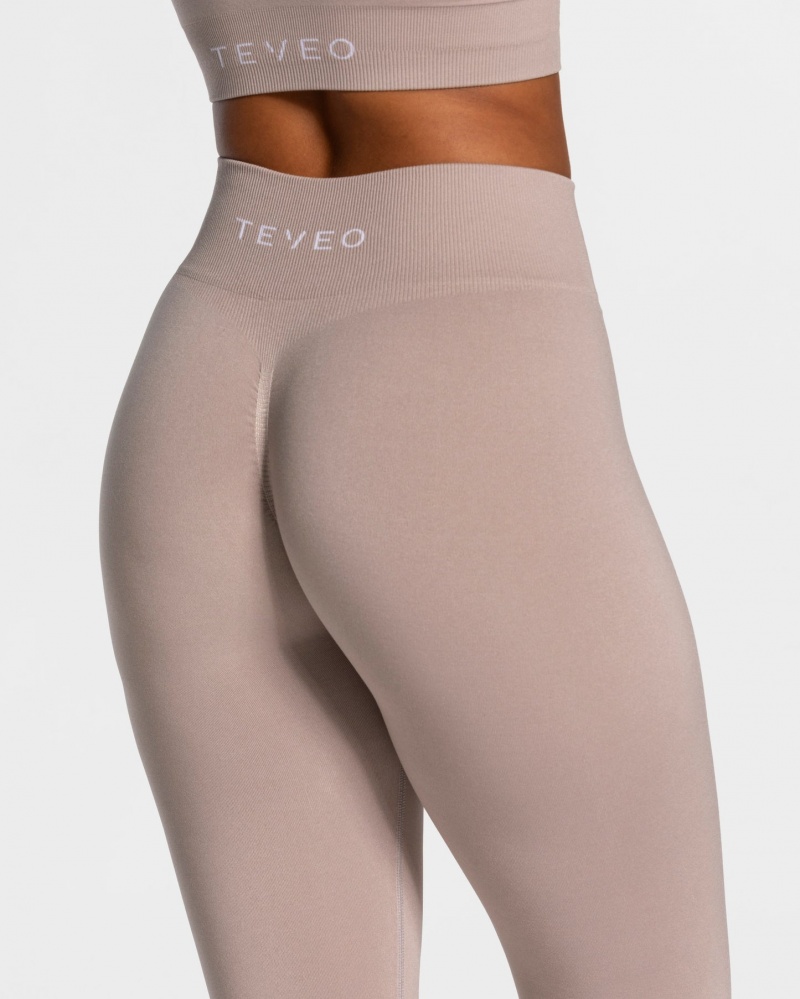 Grey Teveo Timeless Scrunch Women's Leggings | UK-GLWX21079