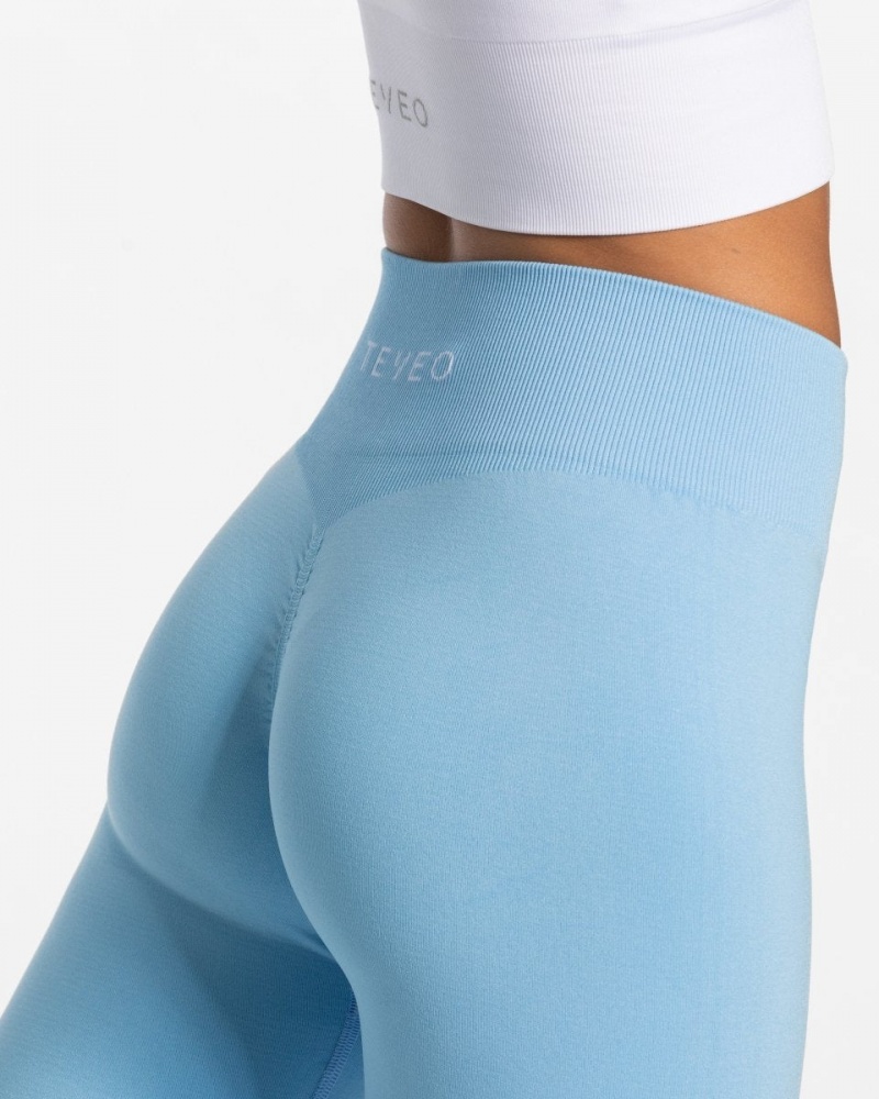 Light Blue Teveo Timeless Scrunch Women's Leggings | UK-QGFM37820