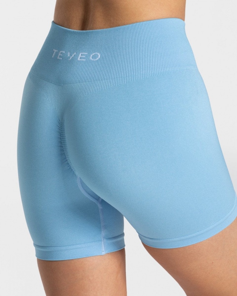 Light Blue Teveo Timeless Scrunch Women's Shorts | UK-RXNH42965