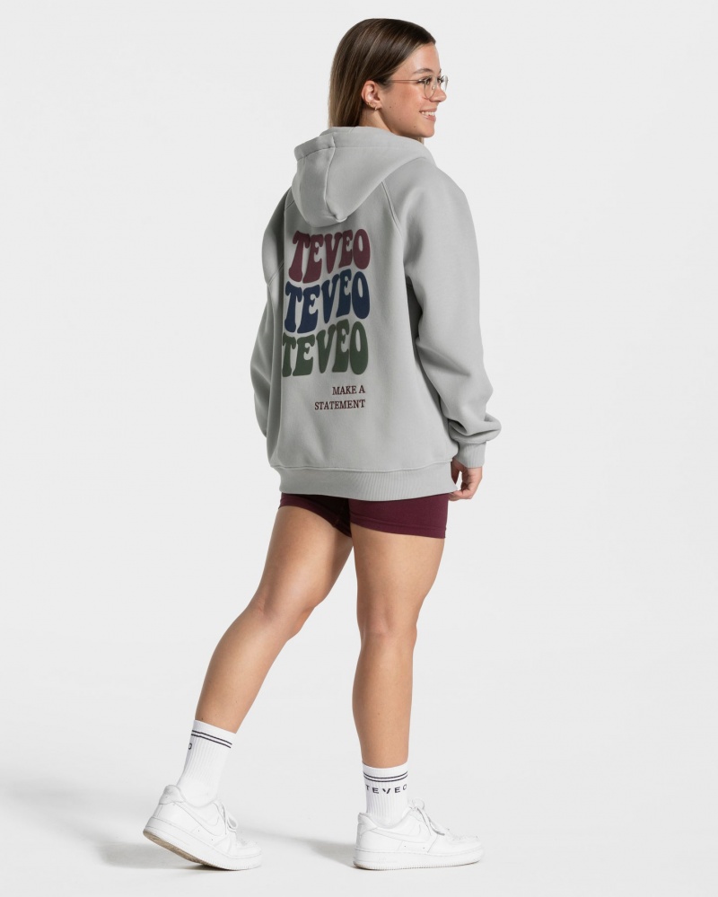 Light Grey Teveo Candy Oversized Women's Jacket | UK-HYGN42058