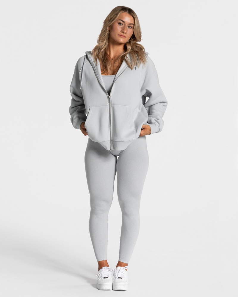 Light Grey Teveo Statement Oversized Women's Jacket | UK-SDHC30472