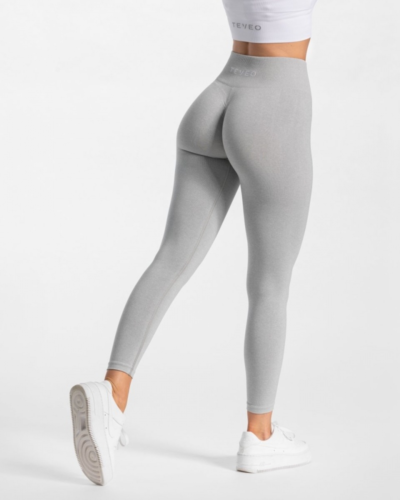 Light Grey Teveo Timeless Scrunch Women's Leggings | UK-AVXO87935