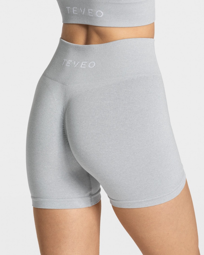 Light Grey Teveo Timeless Scrunch Women's Shorts | UK-QZCY95167