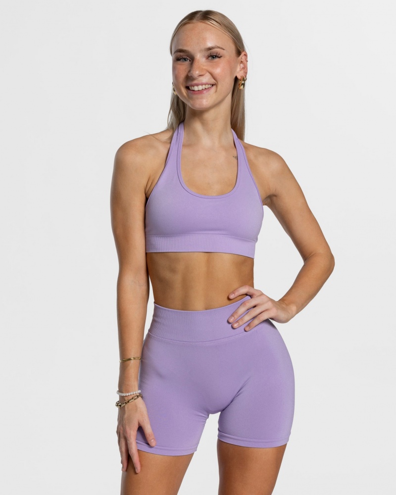 Light Purple Teveo Everyday Neckholder Women\'s Sports Bra | UK-UYDW81962