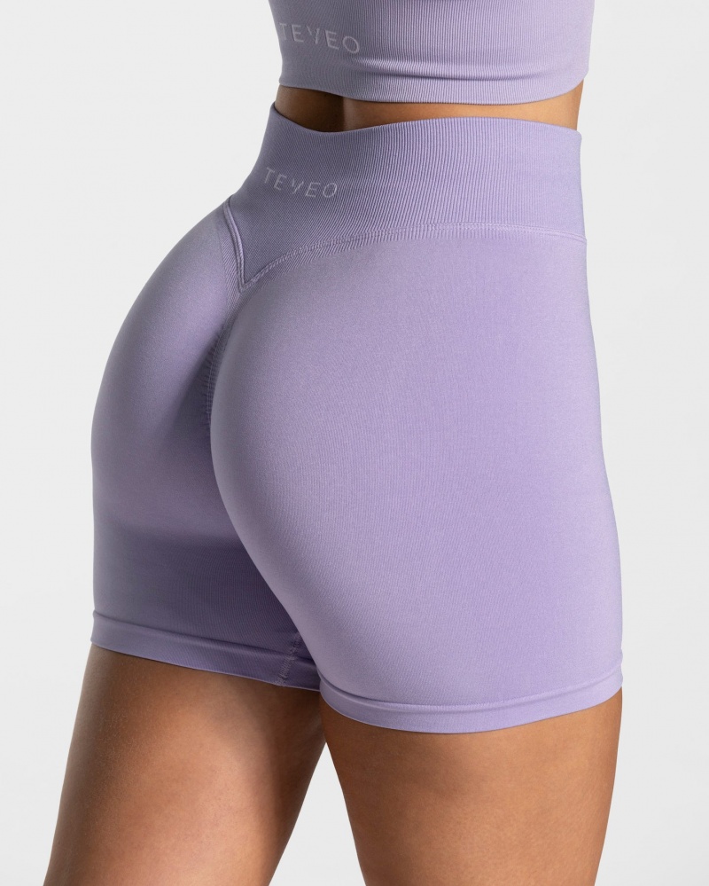 Light Purple Teveo Statement Scrunch Women's Shorts | UK-JYMG04167