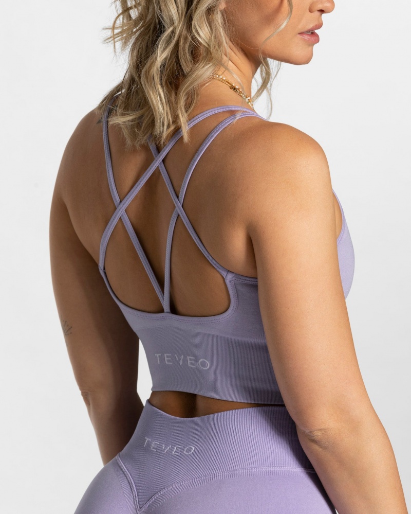 Light Purple Teveo Statement Women's Sports Bra | UK-KQOE48361