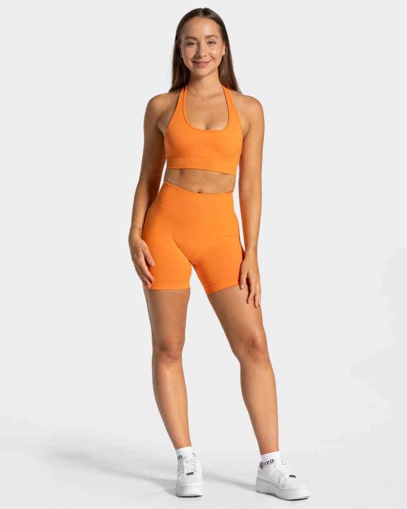 Orange Teveo Everyday Neckholder Women's Sports Bra | UK-WVCN61948