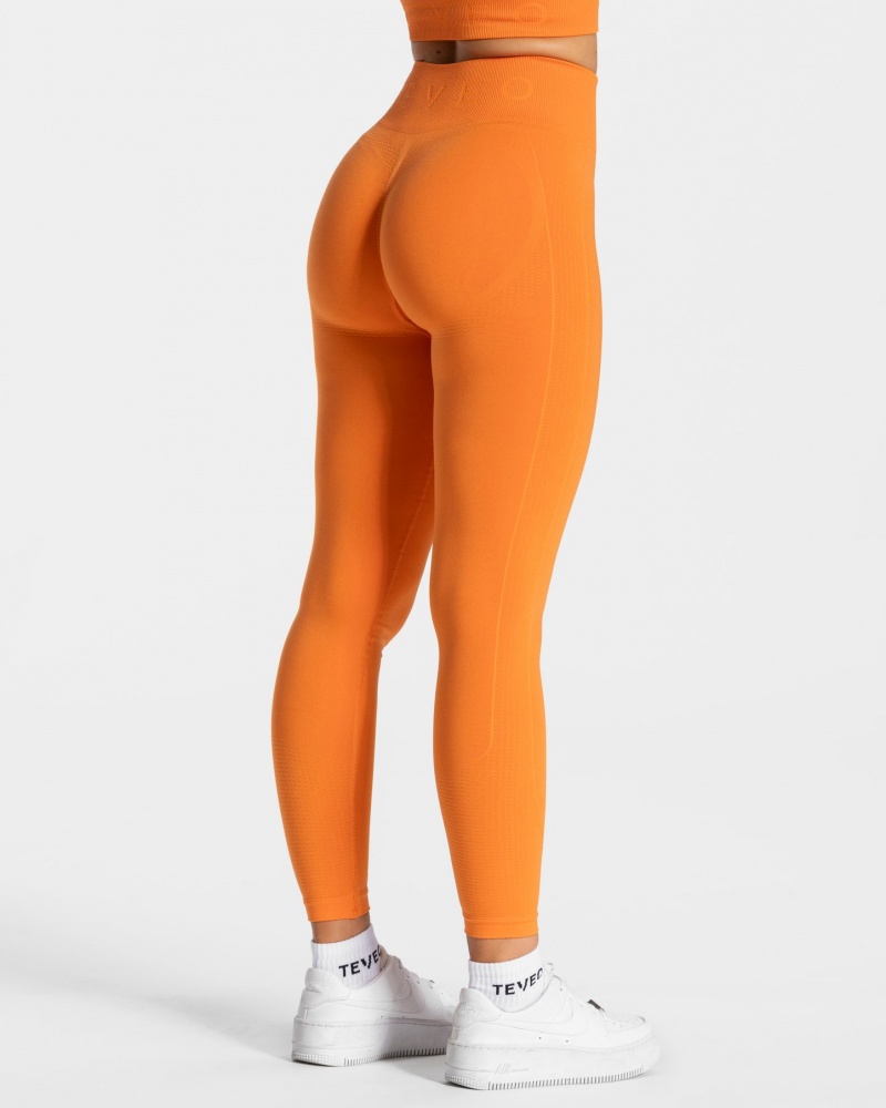 Orange Teveo Focus Scrunch Women's Leggings | UK-KEYA31827