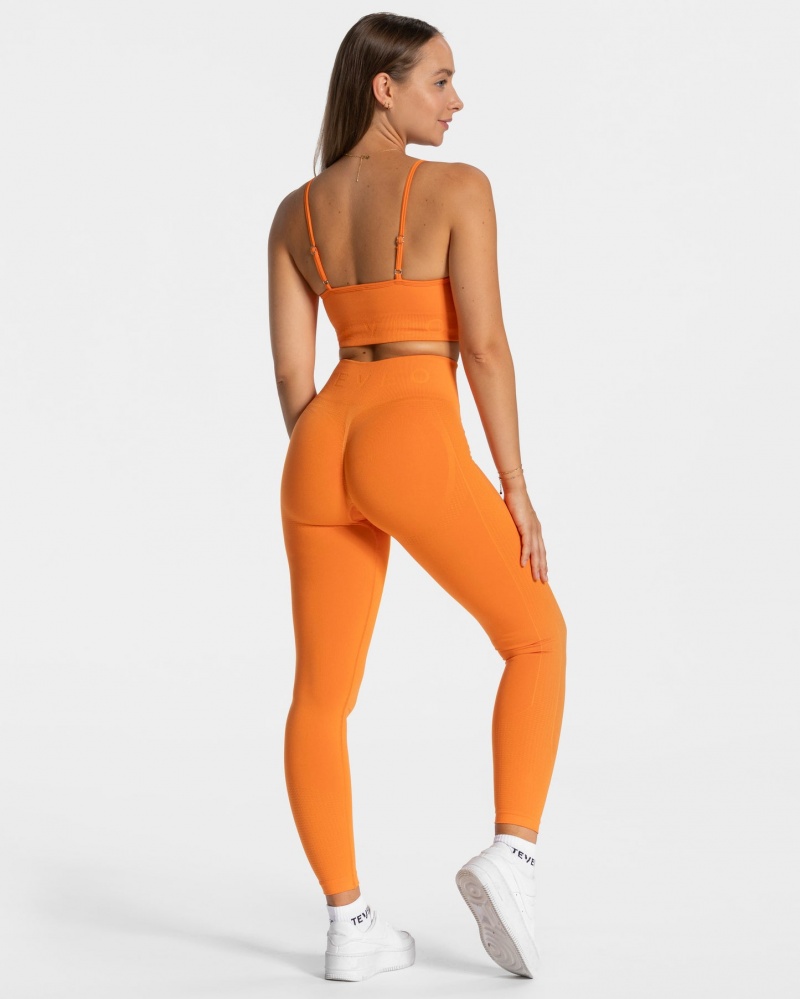 Orange Teveo Focus Scrunch Women's Leggings | UK-KEYA31827