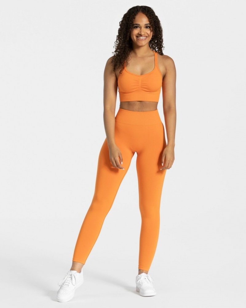 Orange Teveo Timeless Scrunch Women's Leggings | UK-HMXZ26803