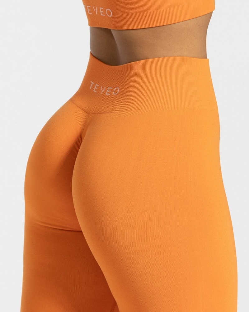 Orange Teveo Timeless Scrunch Women's Leggings | UK-HMXZ26803