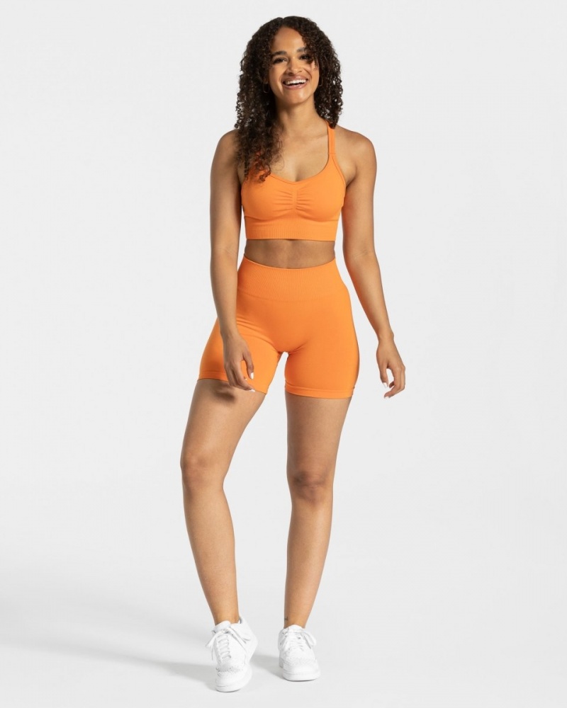 Orange Teveo Timeless Scrunch Women's Shorts | UK-PLFQ48712